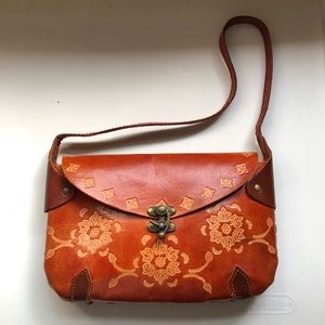 Hand made leather clutch